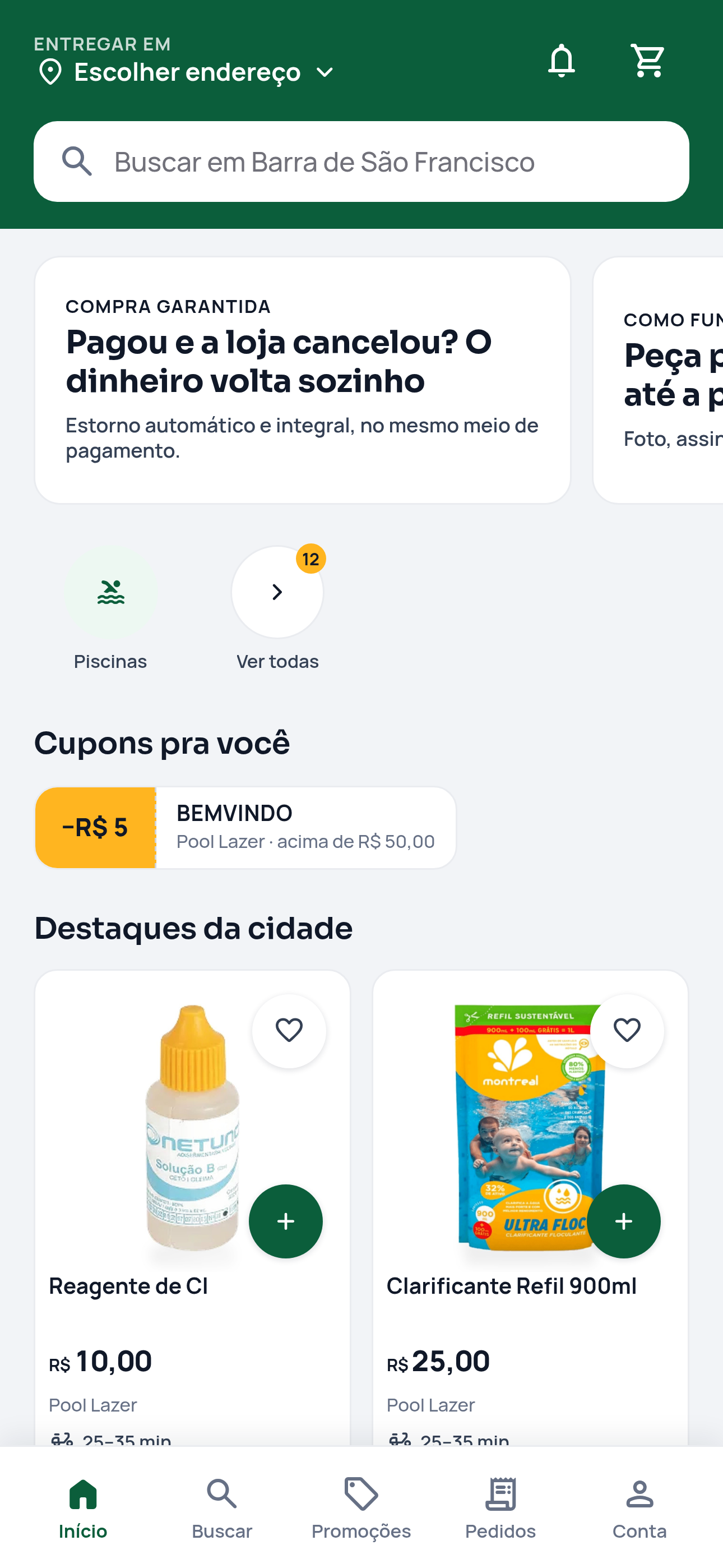 Tela inicial do PedeKa